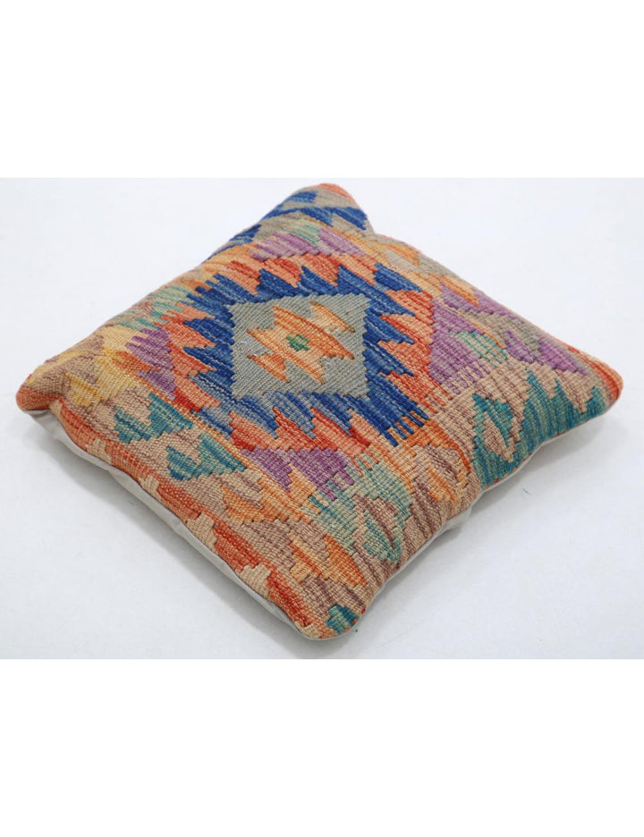 Hand Woven Tribal  Wool Pillow 1' 5" x 1' 5" - No. AT12968