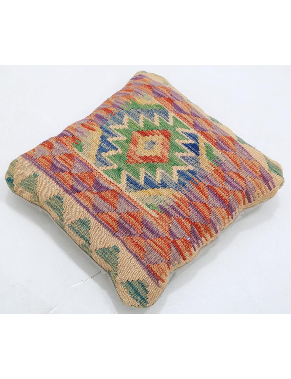 Hand Woven Tribal  Wool Pillow 1' 5" x 1' 5" - No. AT20616