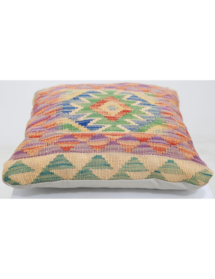Hand Woven Tribal  Wool Pillow 1' 5" x 1' 5" - No. AT20616
