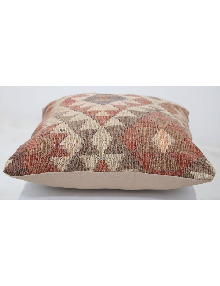 Afghan Tribal Pillow 1' 5" x 1' 5" Hand-Woven detail