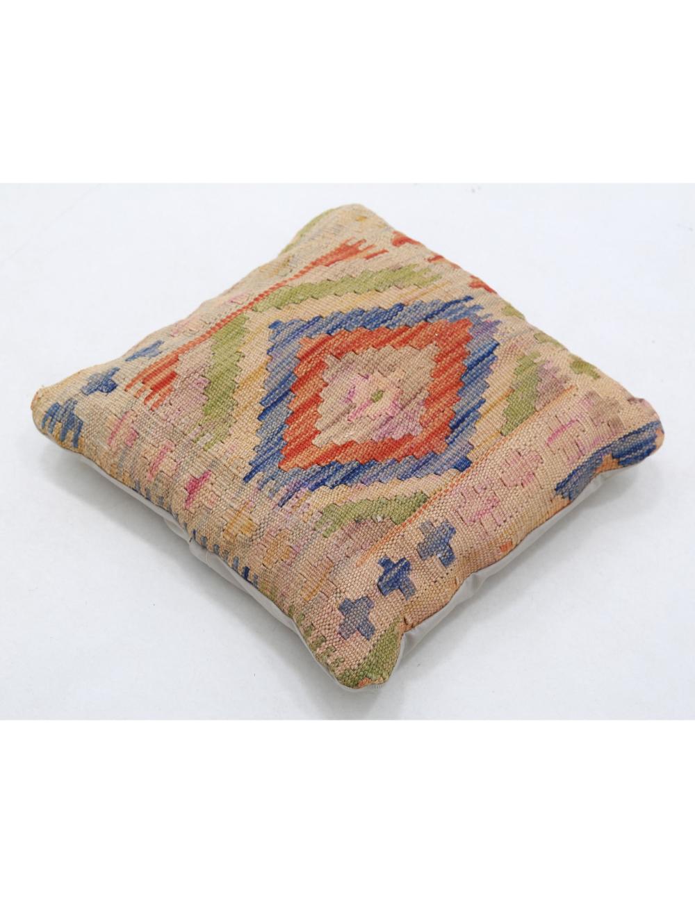 Hand Woven Tribal  Wool Pillow 1' 5" x 1' 5" - No. AT27162