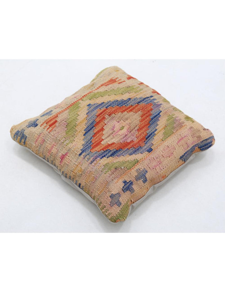 Hand Woven Tribal  Wool Pillow 1' 5" x 1' 5" - No. AT27162