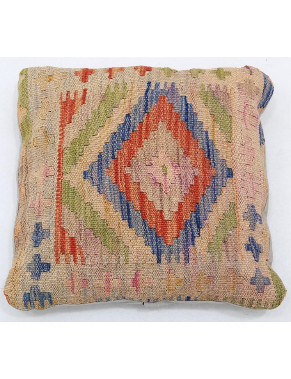 Hand Woven Tribal  Wool Pillow 1' 5" x 1' 5" - No. AT27162