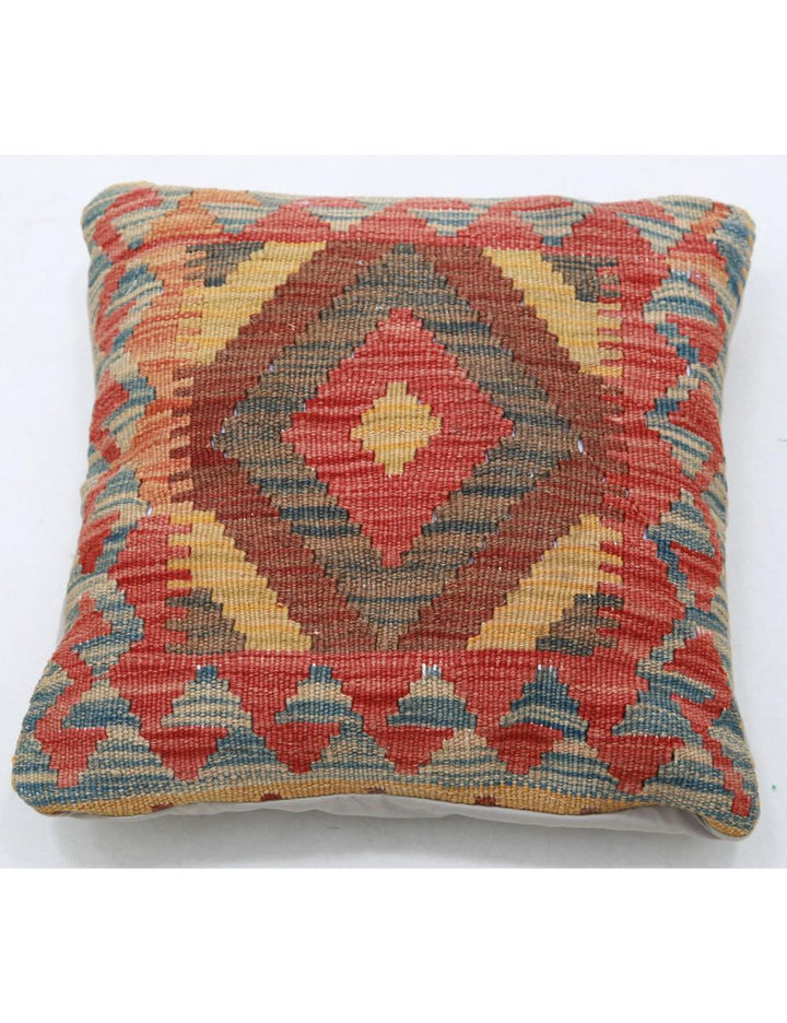 Hand Woven Tribal  Wool Pillow 1' 5" x 1' 5" - No. AT98096