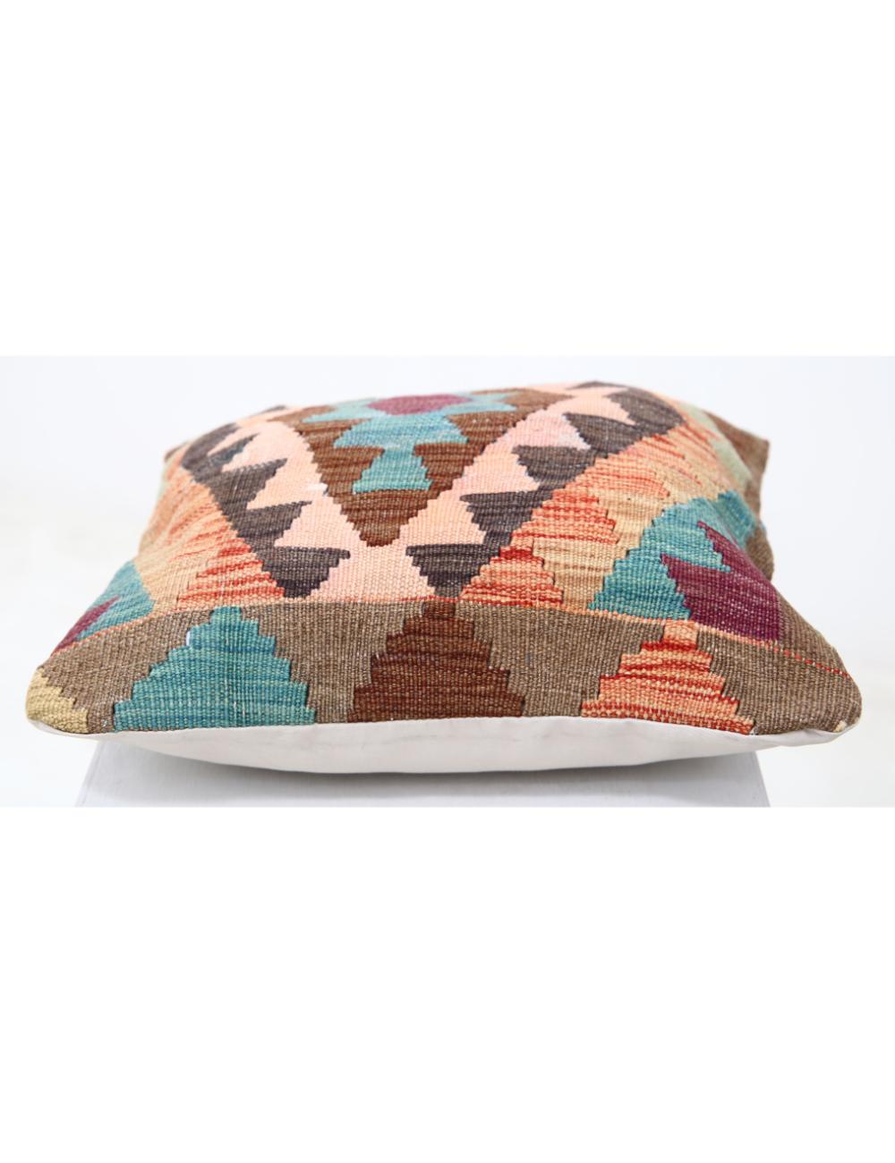 Afghan Tribal Pillow 1' 5" x 1' 5" Hand-Woven detail