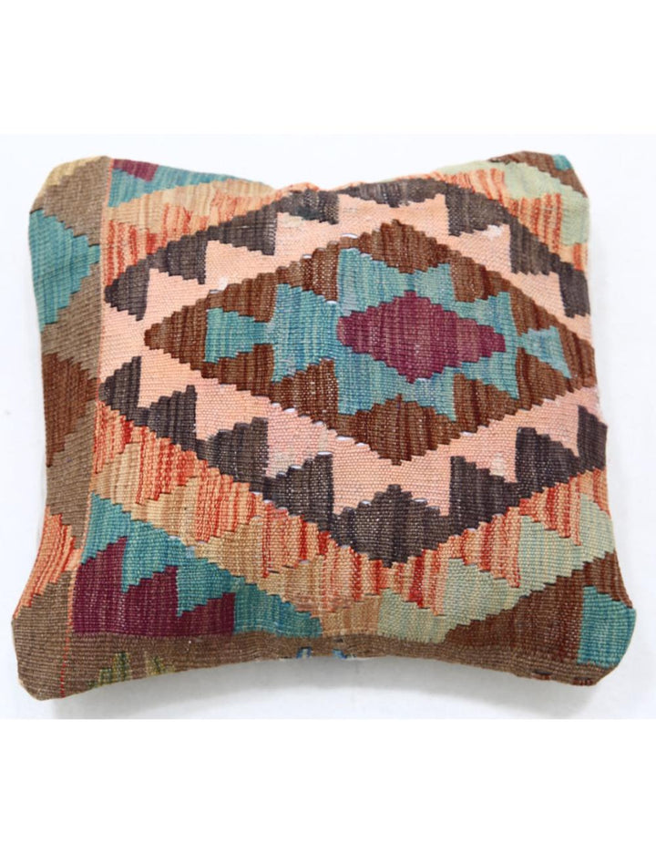 Hand Woven Tribal  Wool Pillow 1' 5" x 1' 5" - No. AT17879