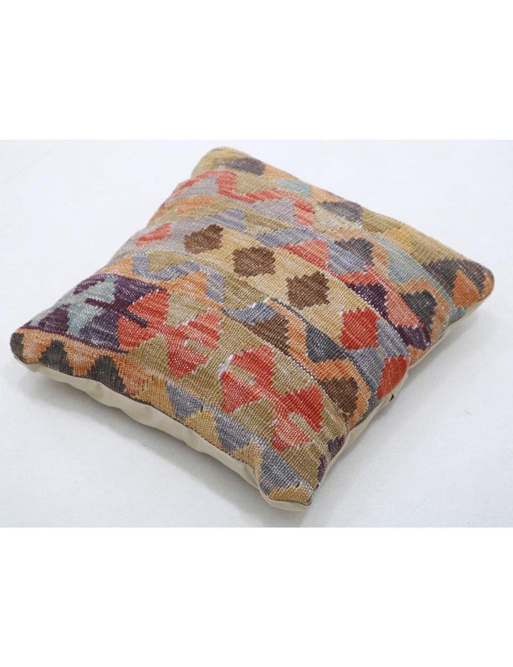 Hand Woven Tribal  Wool Pillow 1' 5" x 1' 5" - No. AT98709