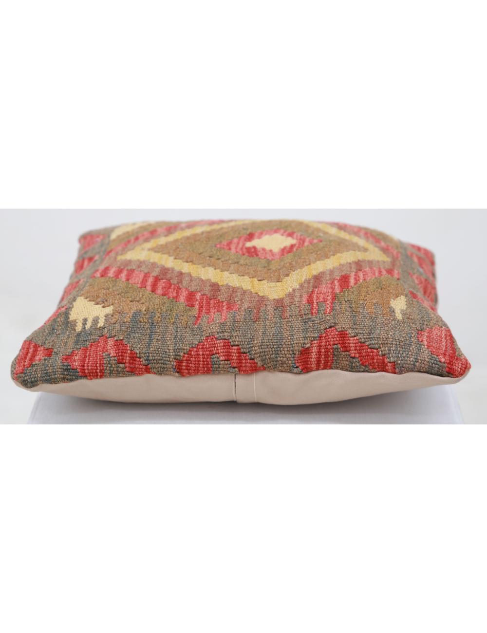 Afghan Tribal Pillow 1' 5" x 1' 5" Hand-Woven detail