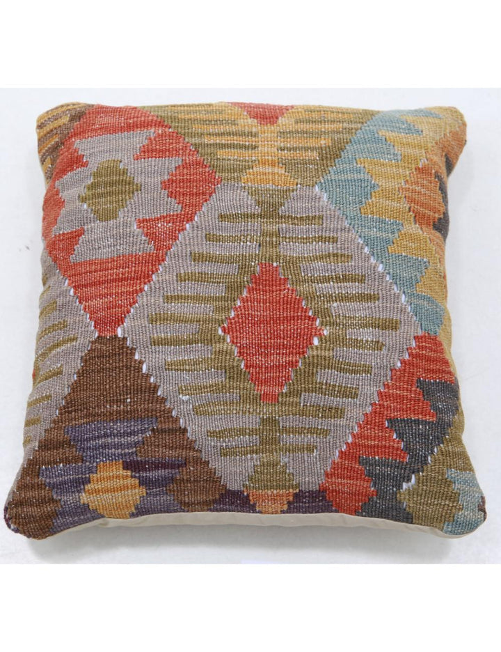 Afghan Tribal Pillow 1' 5" x 1' 5" Hand-Woven