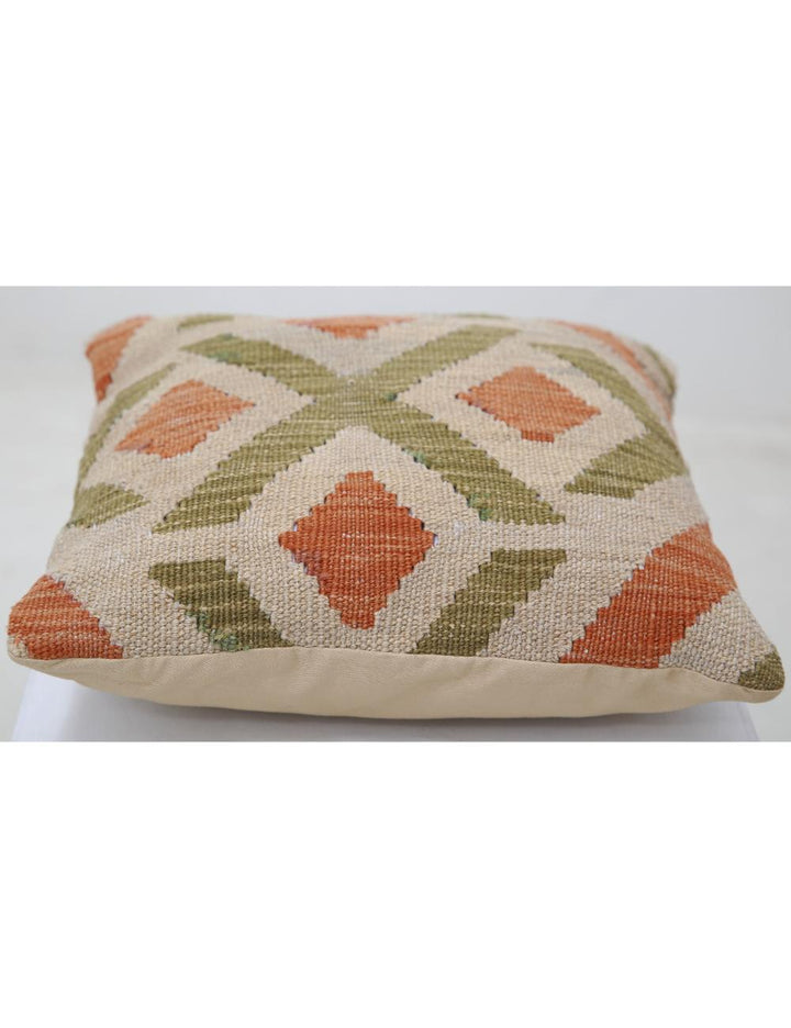 Afghan Tribal Pillow 1' 5" x 1' 5" Hand-Woven detail
