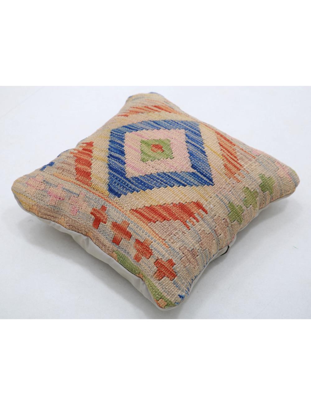 Afghan Tribal Pillow 1' 5" x 1' 5" Hand-Woven detail