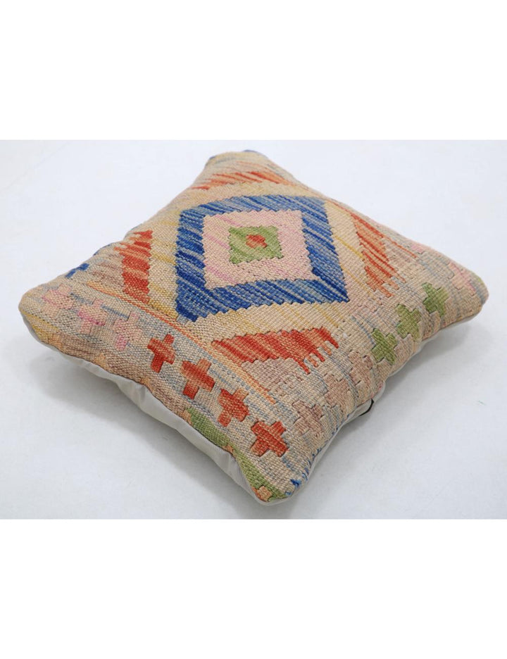 Afghan Tribal Pillow 1' 5" x 1' 5" Hand-Woven detail