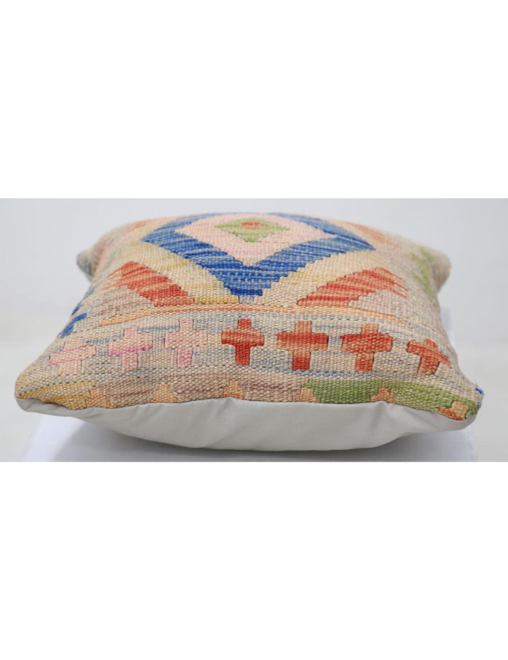 Hand Woven Tribal  Wool Pillow 1' 5" x 1' 5" - No. AT17348