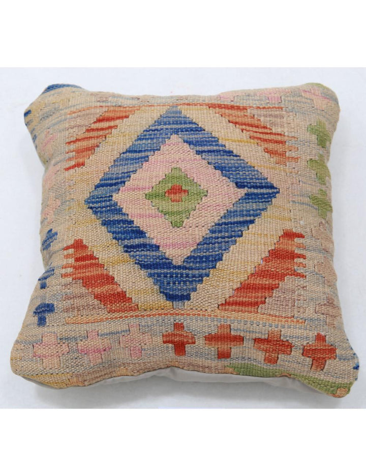 Hand Woven Tribal  Wool Pillow 1' 5" x 1' 5" - No. AT17348