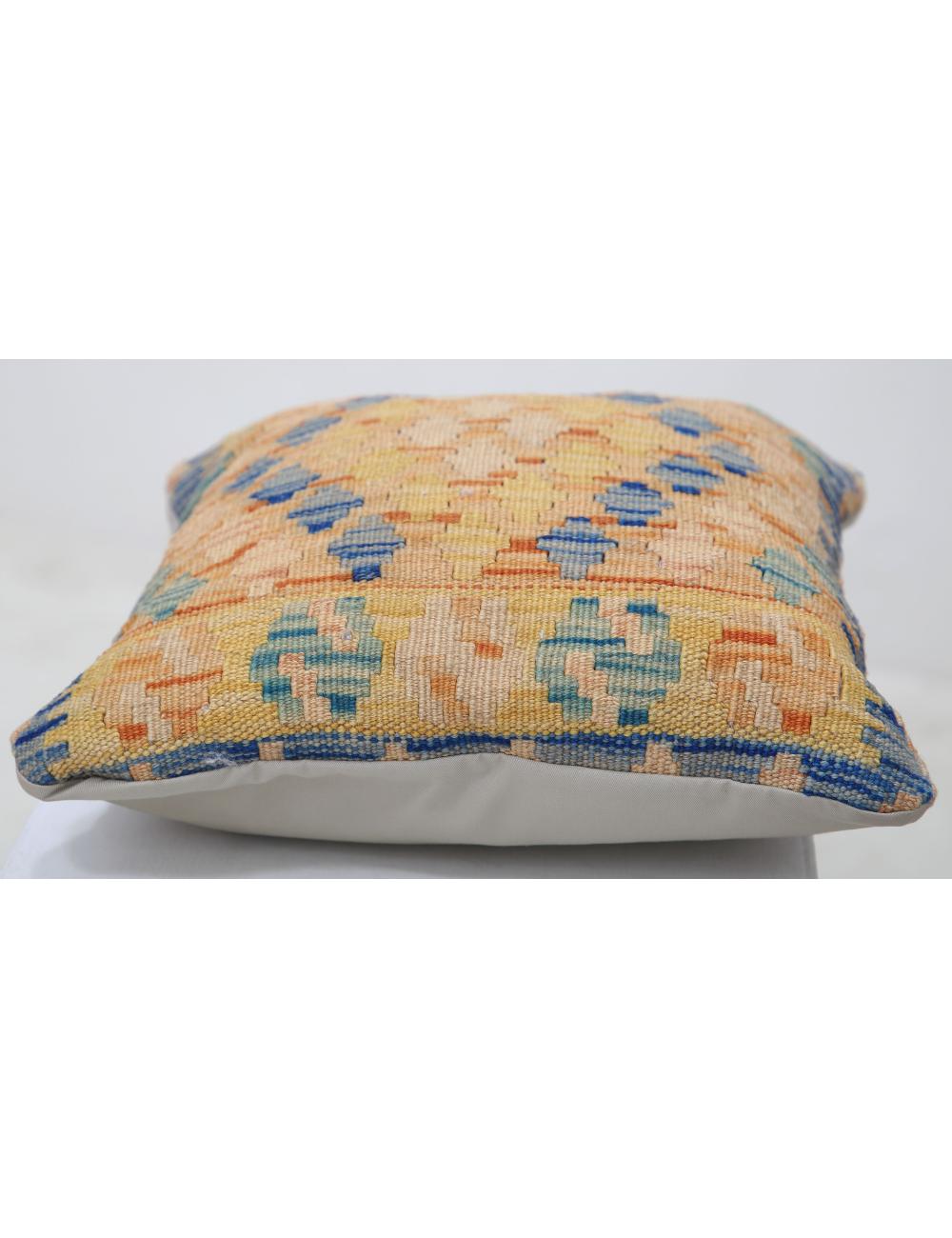 Afghan Tribal Pillow 1' 5" x 1' 5" Hand-Woven detail