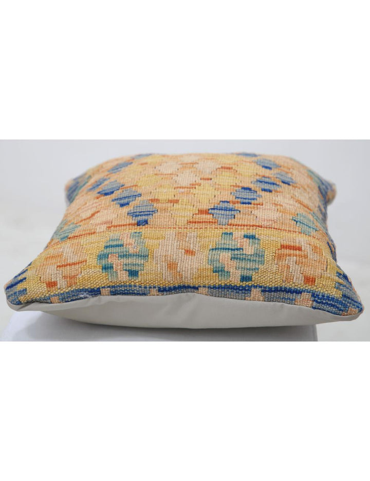 Afghan Tribal Pillow 1' 5" x 1' 5" Hand-Woven detail