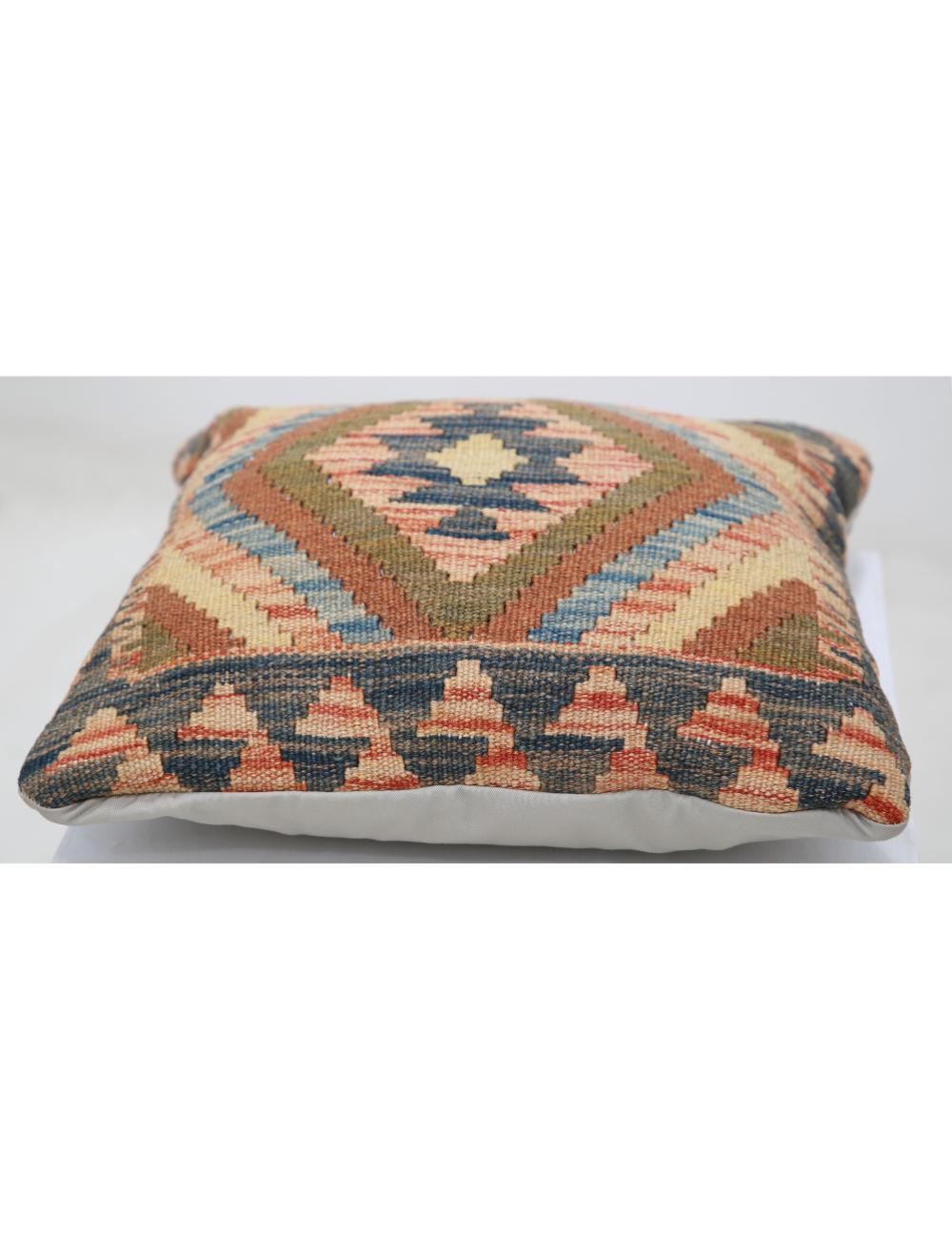 Afghan Tribal Pillow 1' 5" x 1' 5" Hand-Woven detail