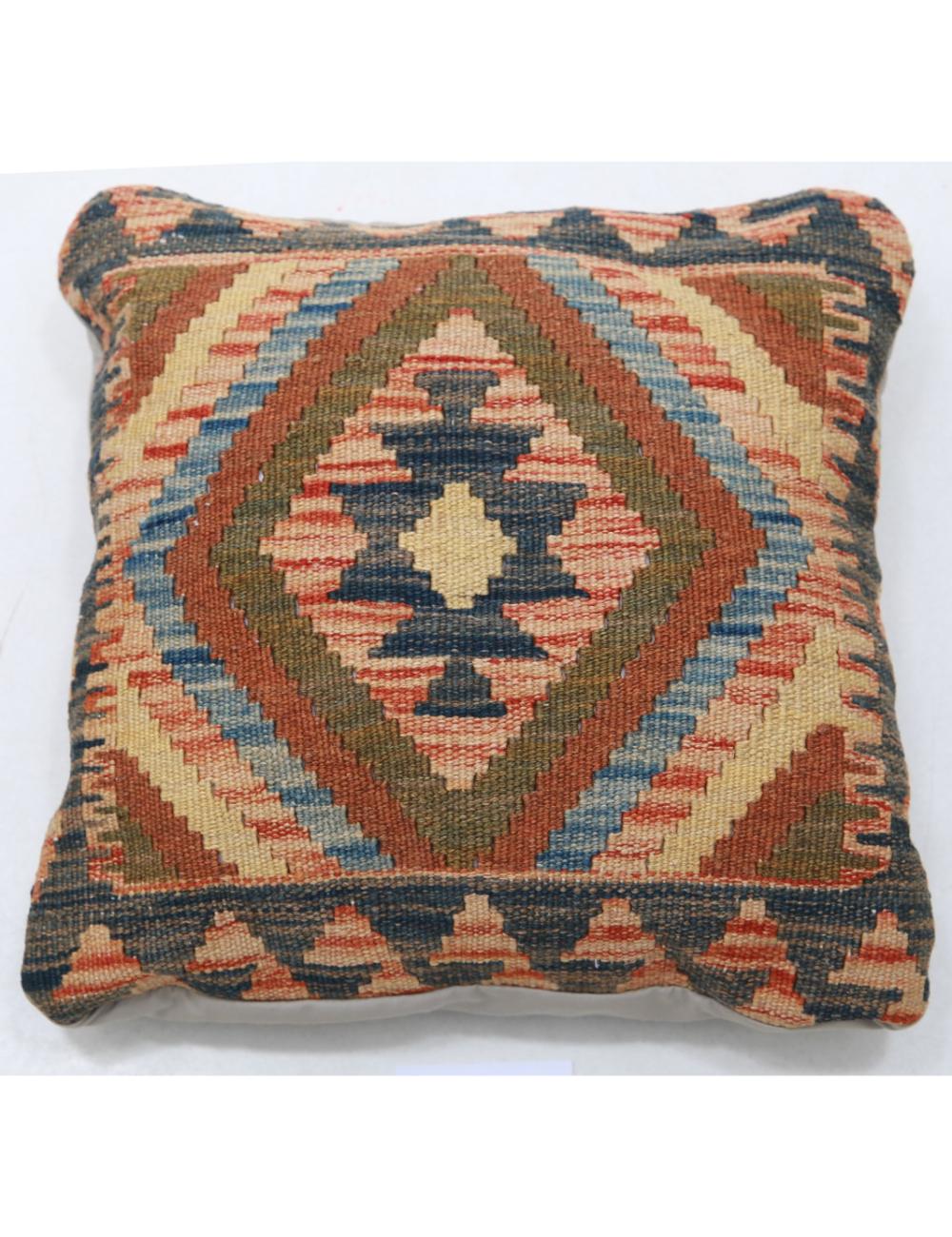 Afghan Tribal Pillow 1' 5" x 1' 5" Hand-Woven