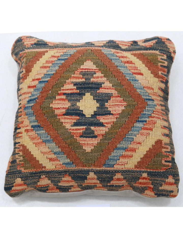 Afghan Tribal Pillow 1' 5" x 1' 5" Hand-Woven