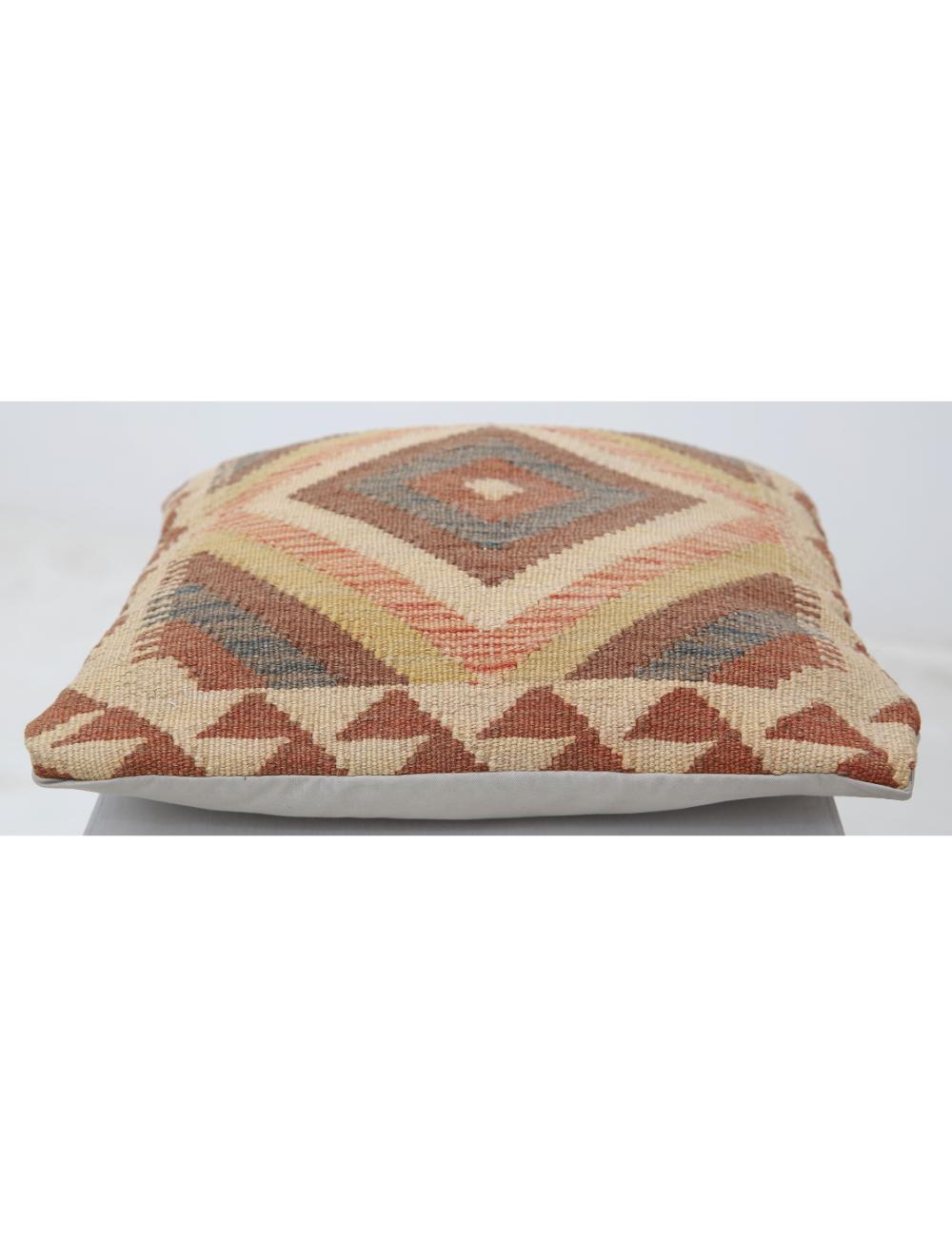 Afghan Tribal Pillow 1' 5" x 1' 5" Hand-Woven detail