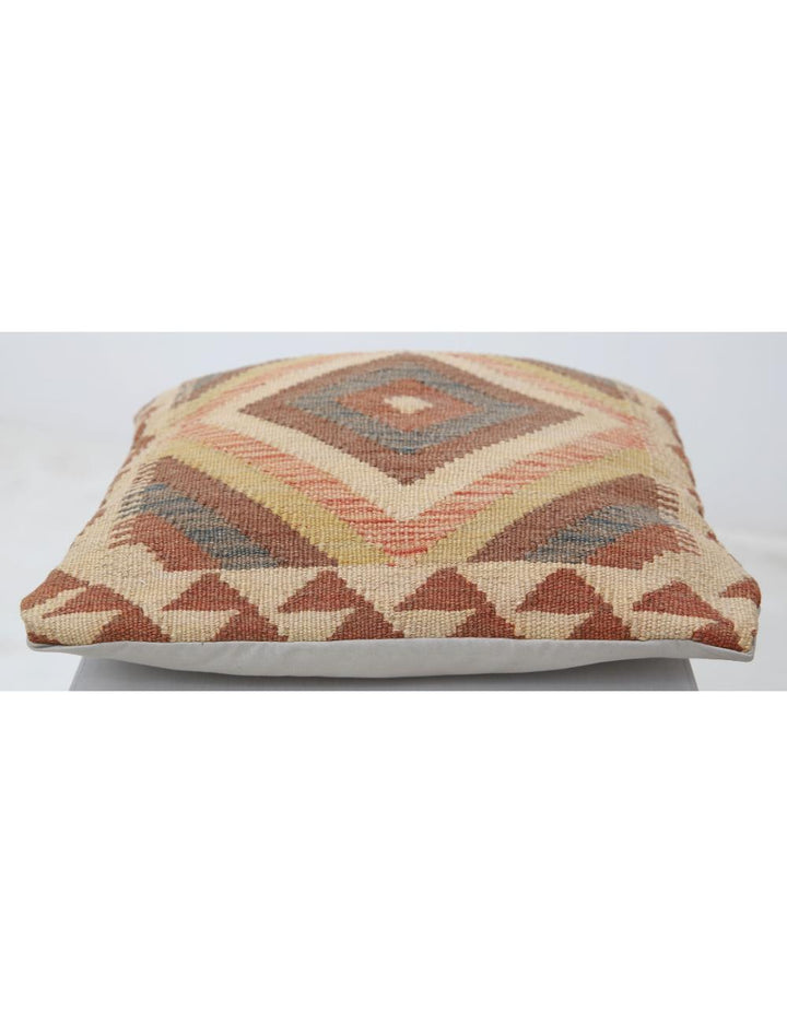 Afghan Tribal Pillow 1' 5" x 1' 5" Hand-Woven detail