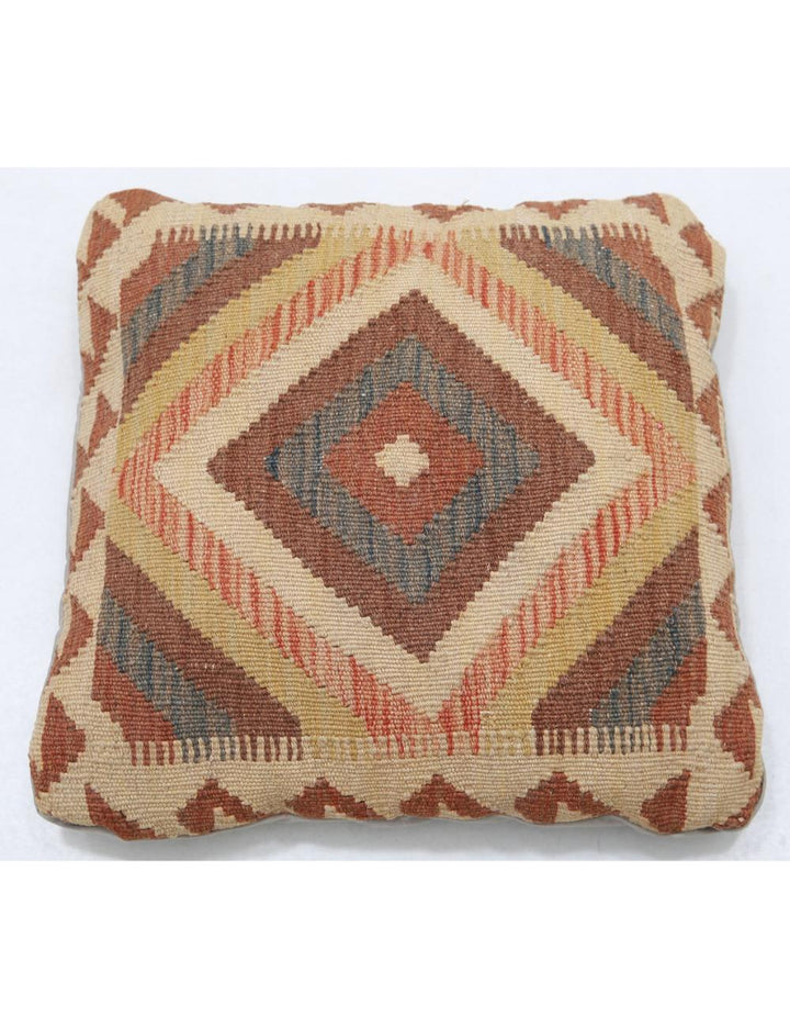 Afghan Tribal Pillow 1' 5" x 1' 5" Hand-Woven