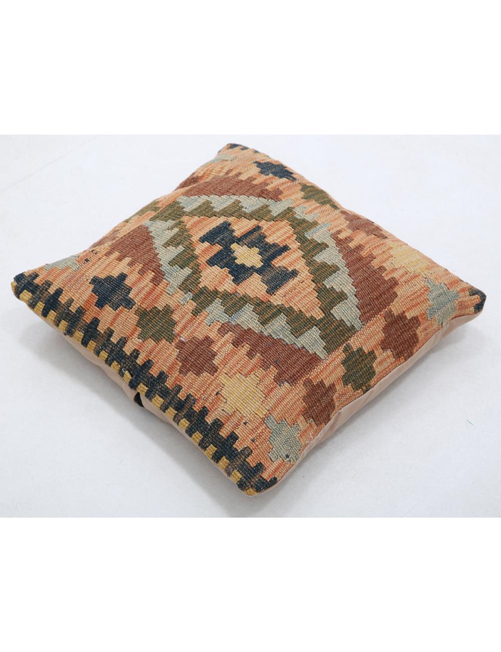 Afghan Tribal Pillow 1' 5" x 1' 5" Hand-Woven detail