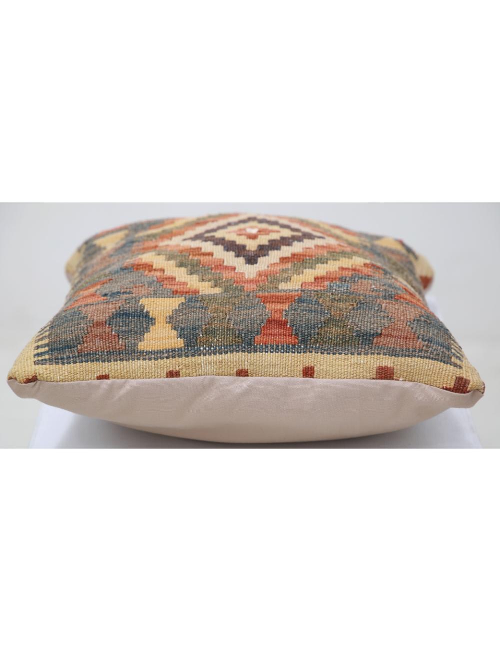 Afghan Tribal Pillow 1' 5" x 1' 5" Hand-Woven detail