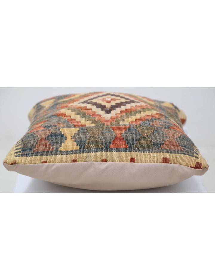 Afghan Tribal Pillow 1' 5" x 1' 5" Hand-Woven detail