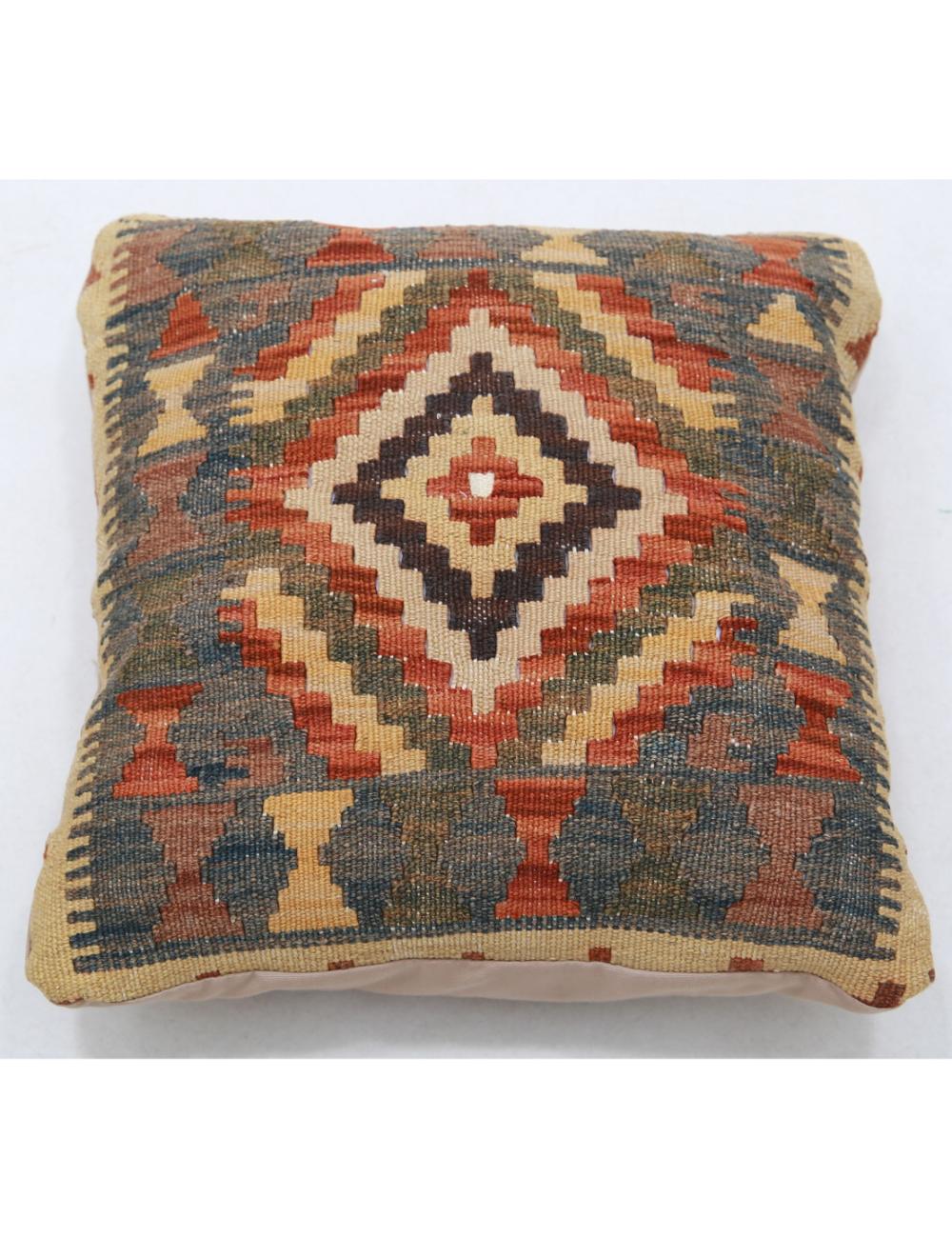 Afghan Tribal Pillow 1' 5" x 1' 5" Hand-Woven