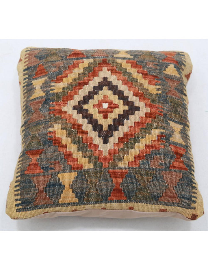 Afghan Tribal Pillow 1' 5" x 1' 5" Hand-Woven