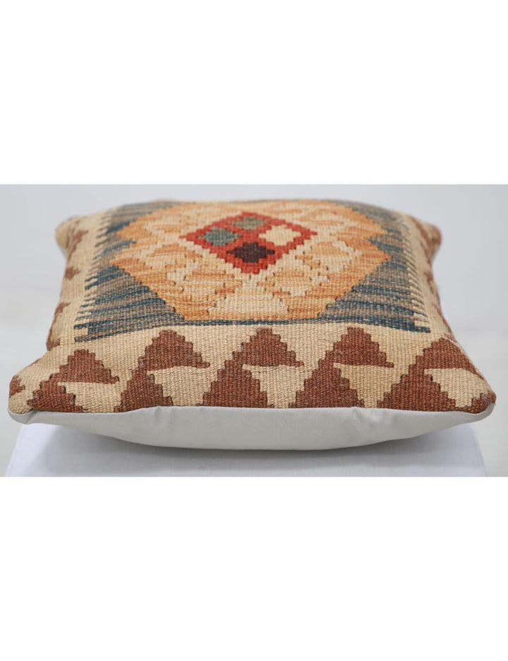 Afghan Tribal Pillow 1' 5" x 1' 5" Hand-Woven detail
