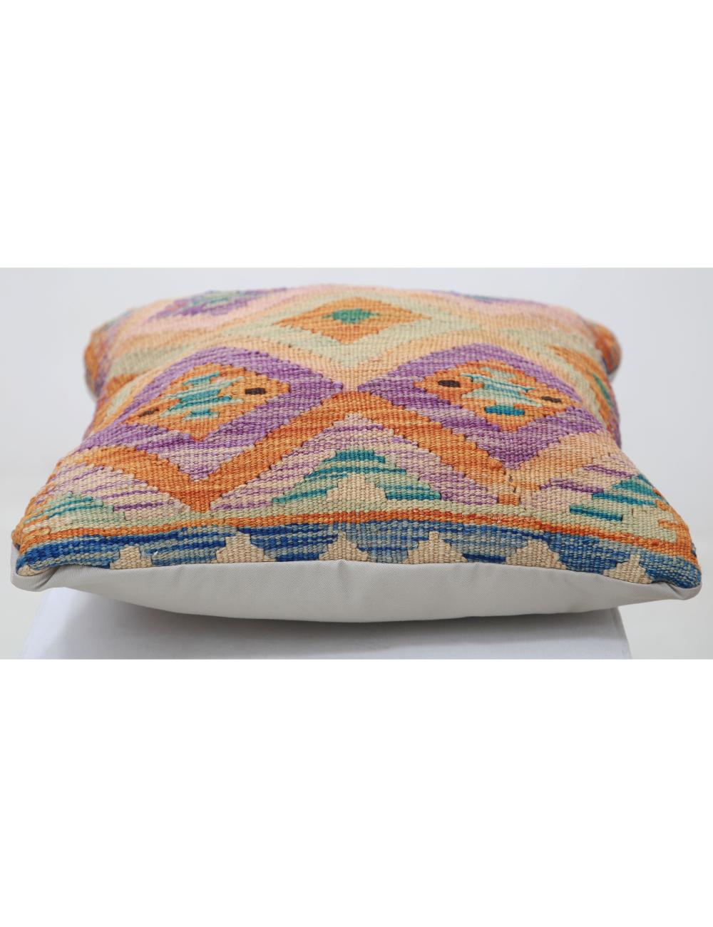 Afghan Tribal Pillow 1' 5" x 1' 5" Hand-Woven detail