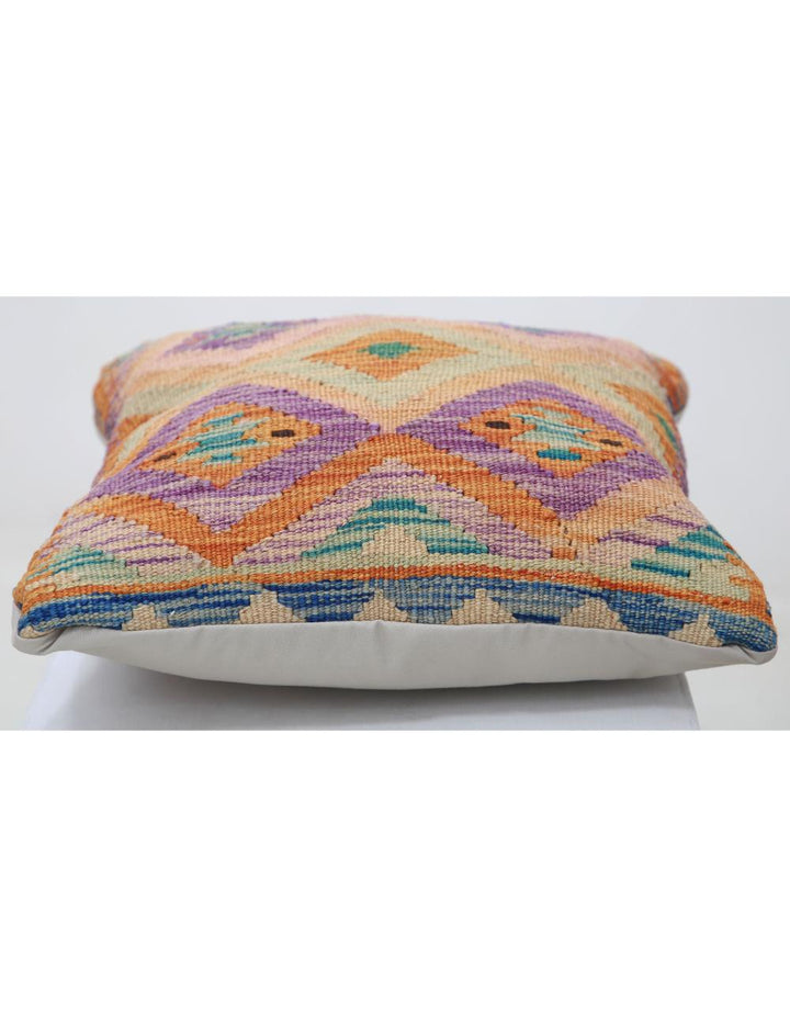 Afghan Tribal Pillow 1' 5" x 1' 5" Hand-Woven detail