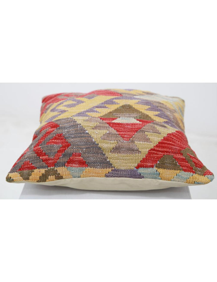 Afghan Tribal Pillow 1' 5" x 1' 5" Hand-Woven detail