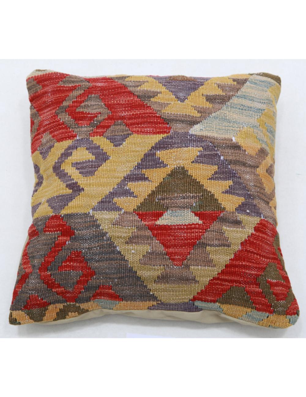 Afghan Tribal Pillow 1' 5" x 1' 5" Hand-Woven