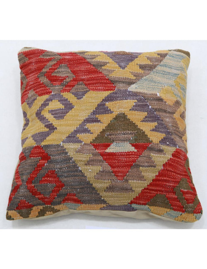 Afghan Tribal Pillow 1' 5" x 1' 5" Hand-Woven