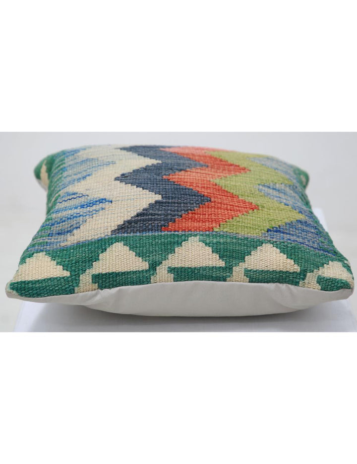 Afghan Tribal Pillow 1' 5" x 1' 5" Hand-Woven detail