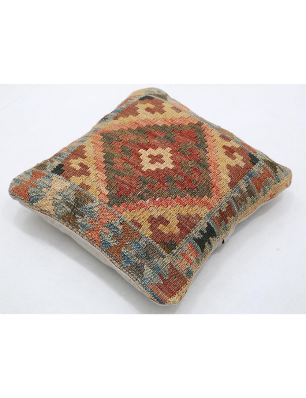 Hand Woven Tribal  Wool Pillow 1' 5" x 1' 5" - No. AT36976