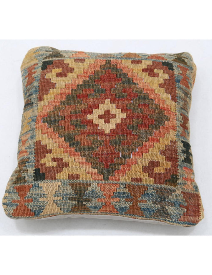Hand Woven Tribal  Wool Pillow 1' 5" x 1' 5" - No. AT36976