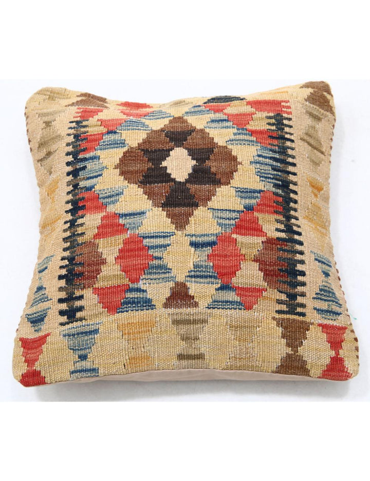 Afghan Tribal Pillow 1' 5" x 1' 5" Hand-Woven