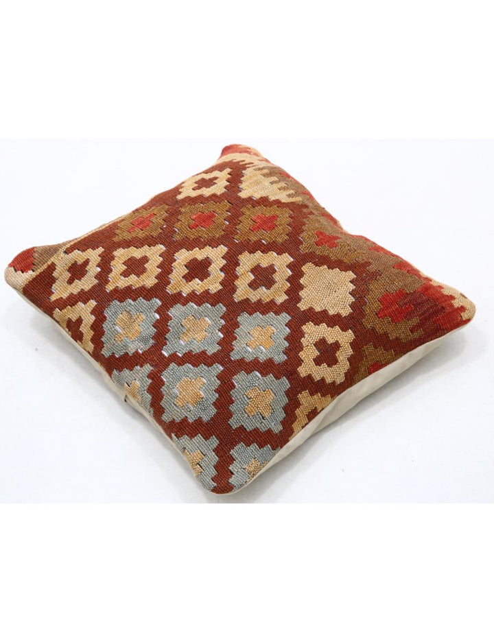 Afghan Tribal Pillow 1' 5" x 1' 5" Hand-Woven detail