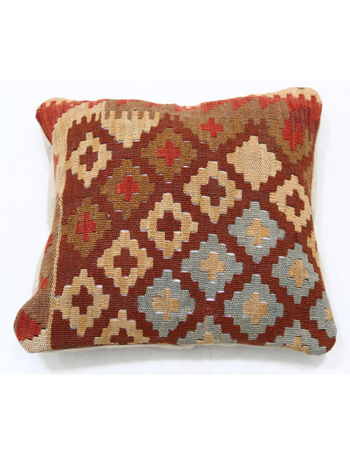 Afghan Tribal Pillow 1' 5" x 1' 5" Hand-Woven