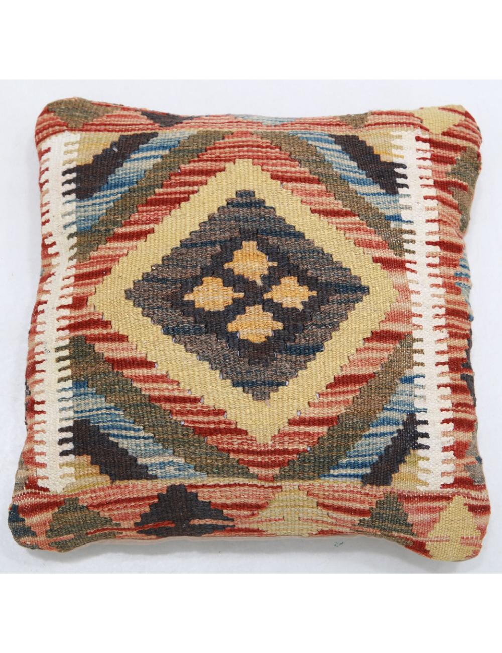 Afghan Tribal Pillow 1' 5" x 1' 5" Hand-Woven