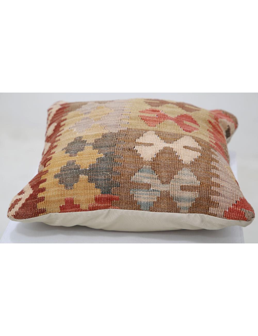 Afghan Tribal Pillow 1' 5" x 1' 5" Hand-Woven detail