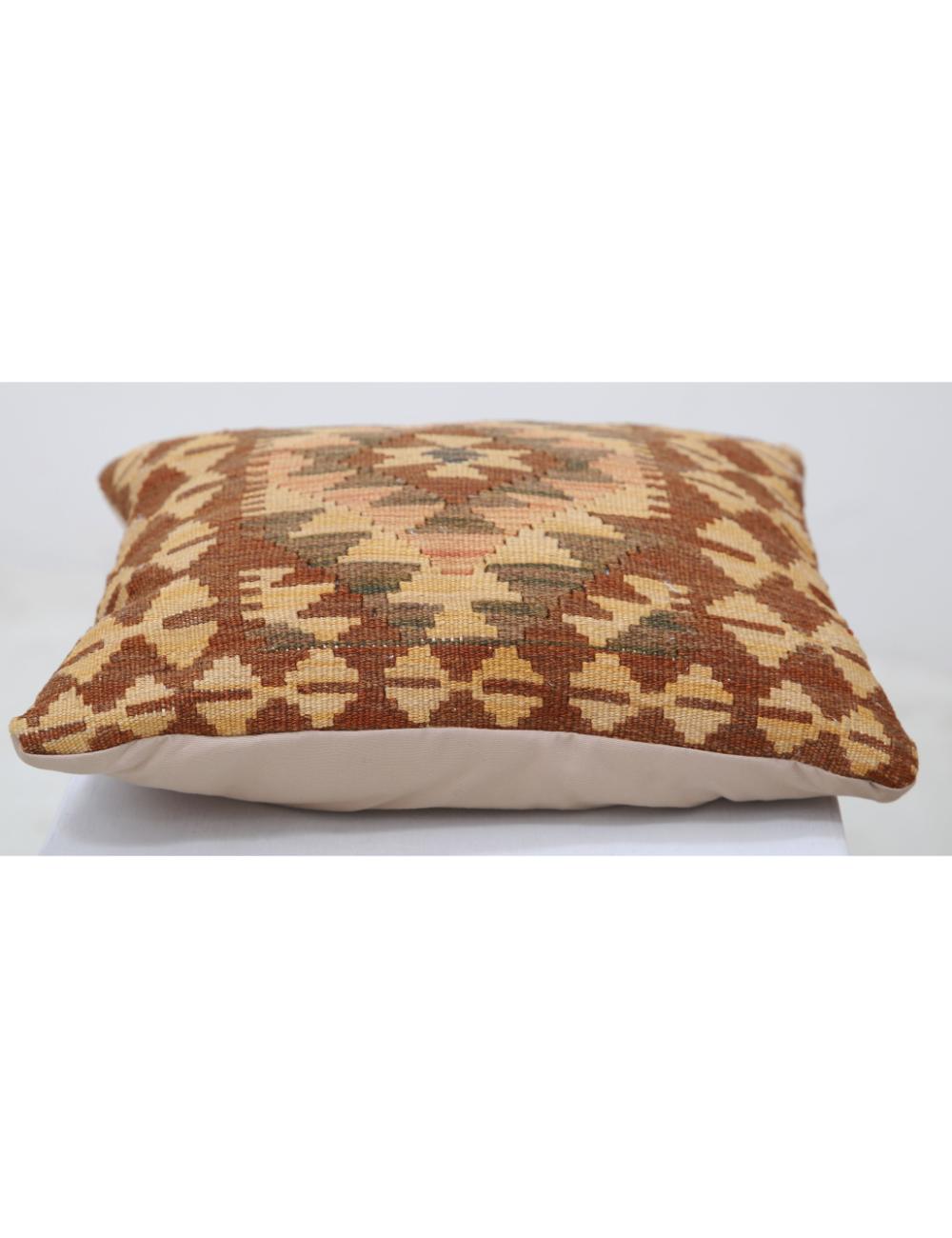 Afghan Tribal Pillow 1' 5" x 1' 5" Hand-Woven detail