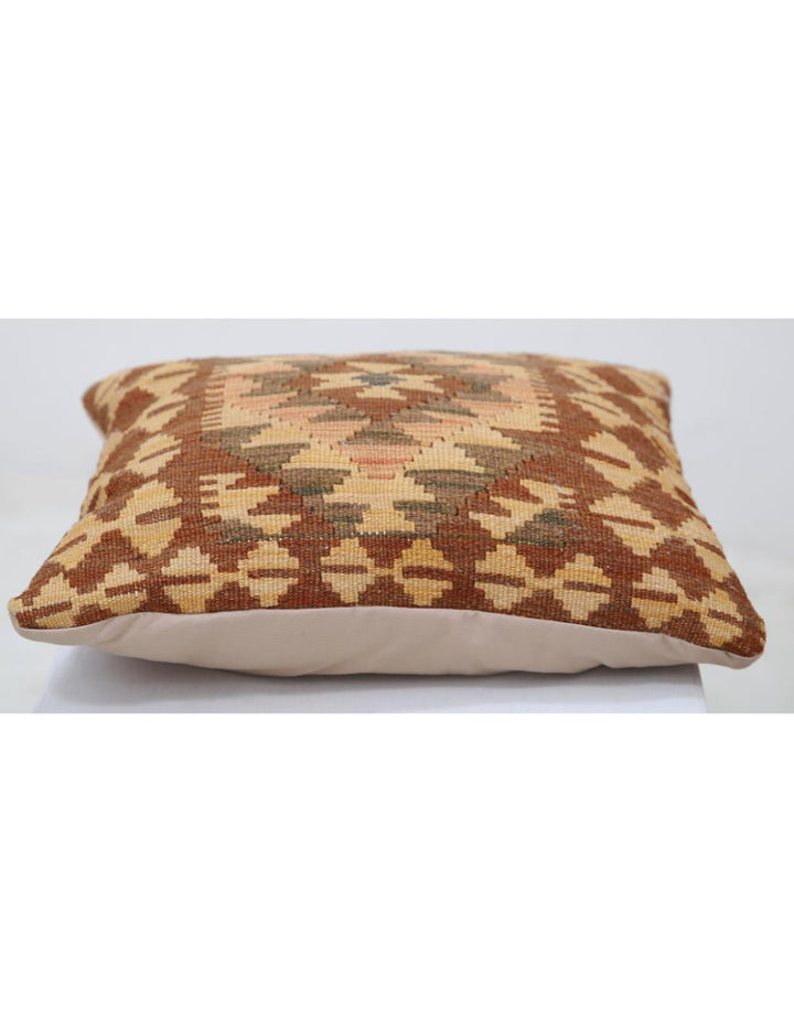 Afghan Tribal Pillow 1' 5" x 1' 5" Hand-Woven detail