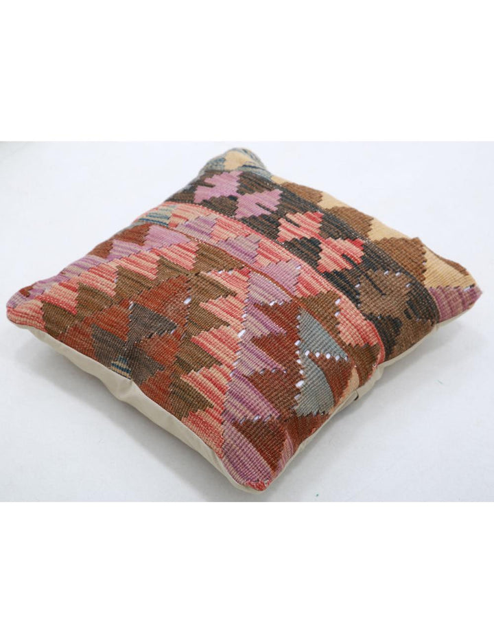 Hand Woven Tribal  Wool Pillow 1' 5" x 1' 5" - No. AT22602