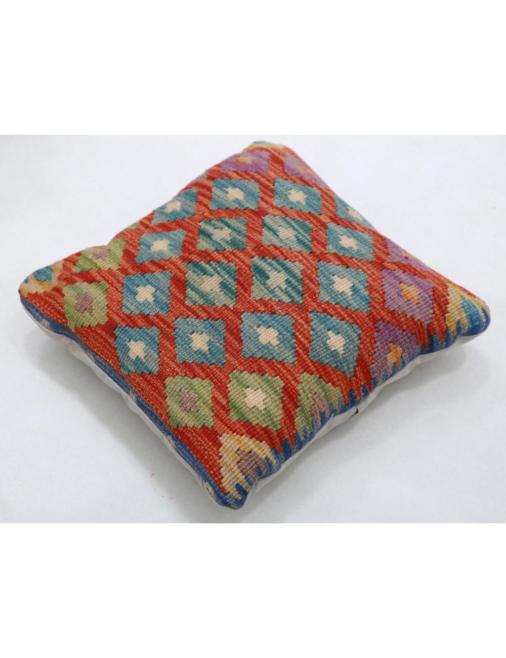 Afghan Tribal Pillow 1' 5" x 1' 5" Hand-Woven detail