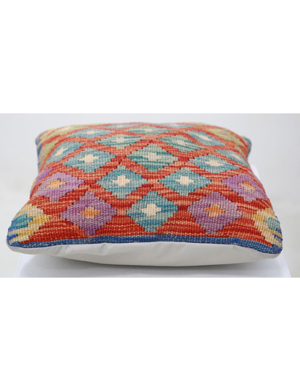 Hand Woven Tribal  Wool Pillow 1' 5" x 1' 5" - No. AT16776